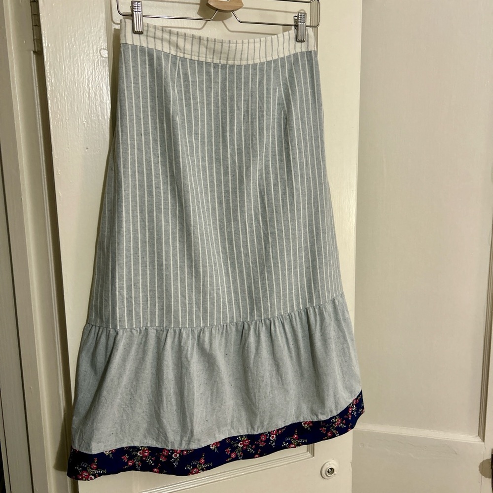 Madewell X The New Denim Project Striped Midi Skirt, size 2 EUC - Picture 2 of 7